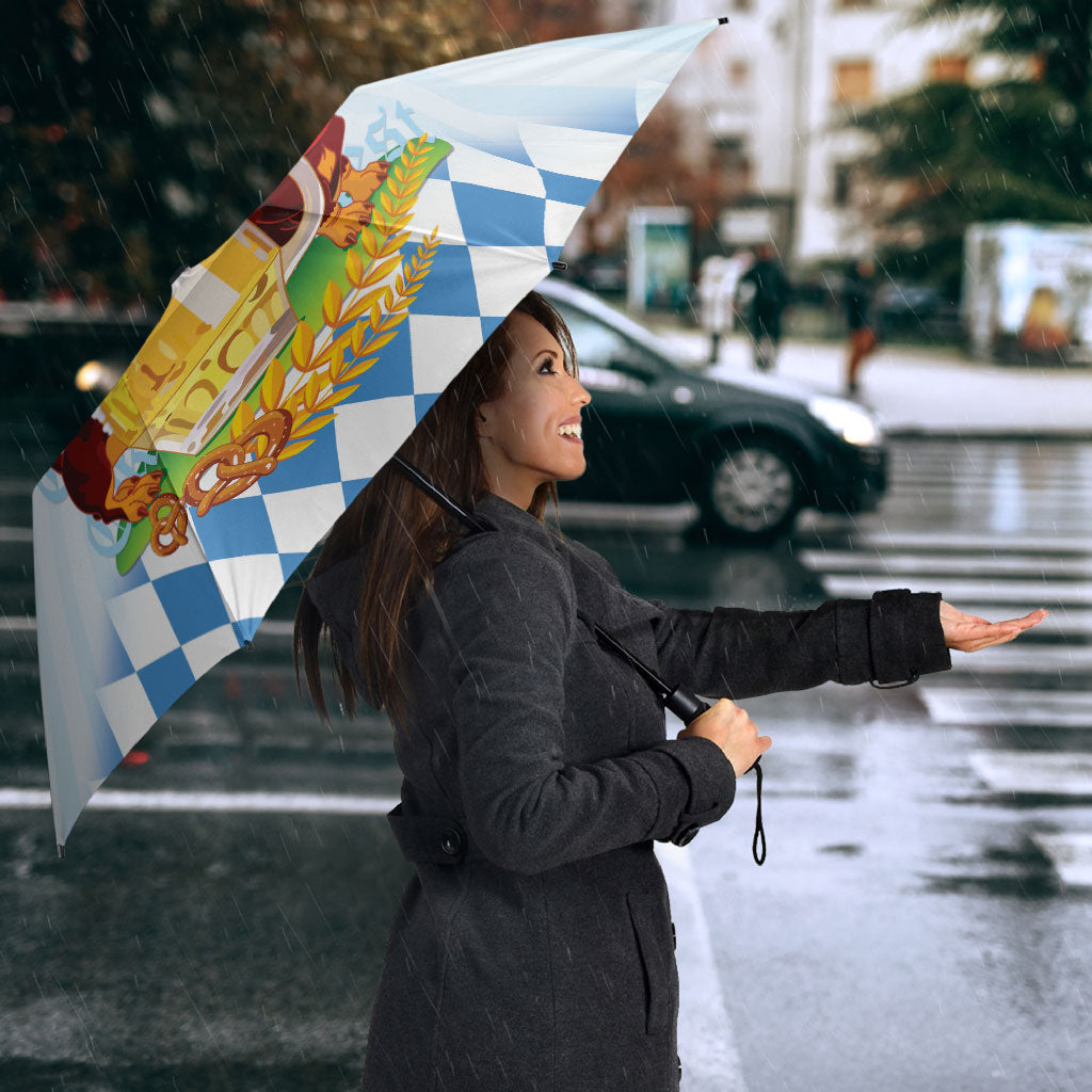 Germany Oktoberfest Umbrella Dachshund Beer and Bavarian Pretzel