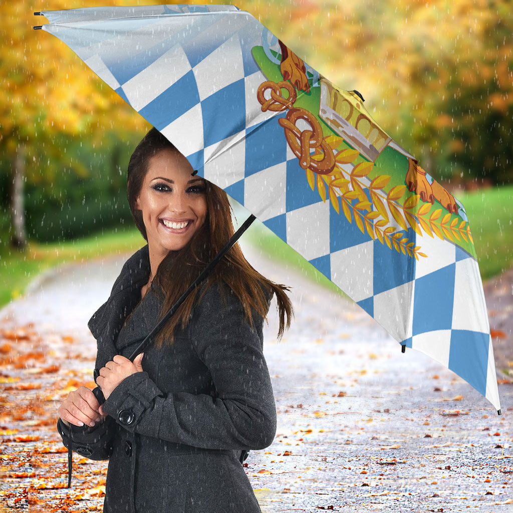 Germany Oktoberfest Umbrella Dachshund Beer and Bavarian Pretzel