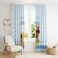Germany Oktoberfest Window Curtain Dachshund Beer and Bavarian Pretzel