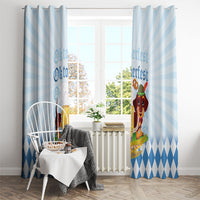Germany Oktoberfest Window Curtain Dachshund Beer and Bavarian Pretzel