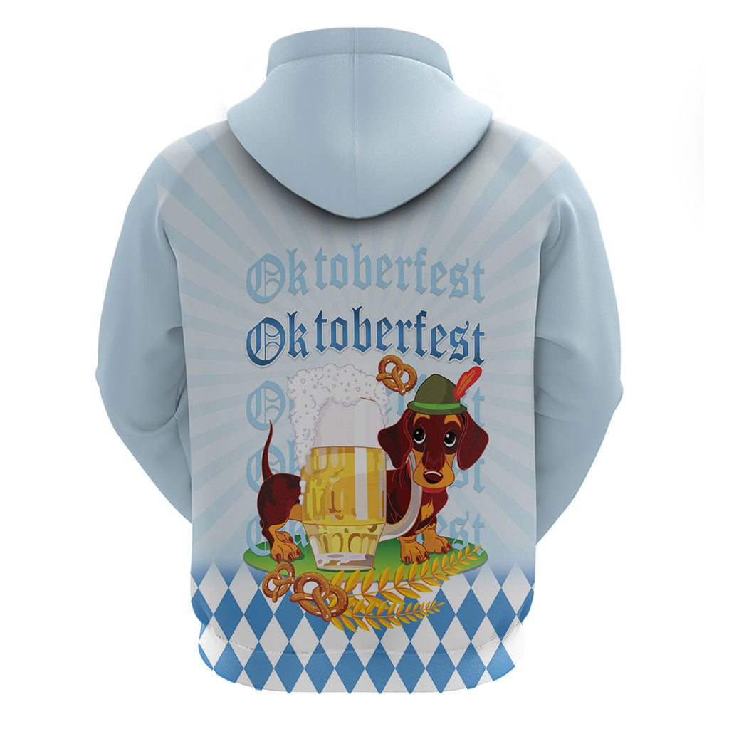 Germany Oktoberfest Zip Hoodie Dachshund Beer and Bavarian Pretzel