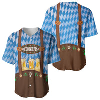 Lederhosen Oktoberfest Baseball Jersey Beers Bavarian Diamond Pattern