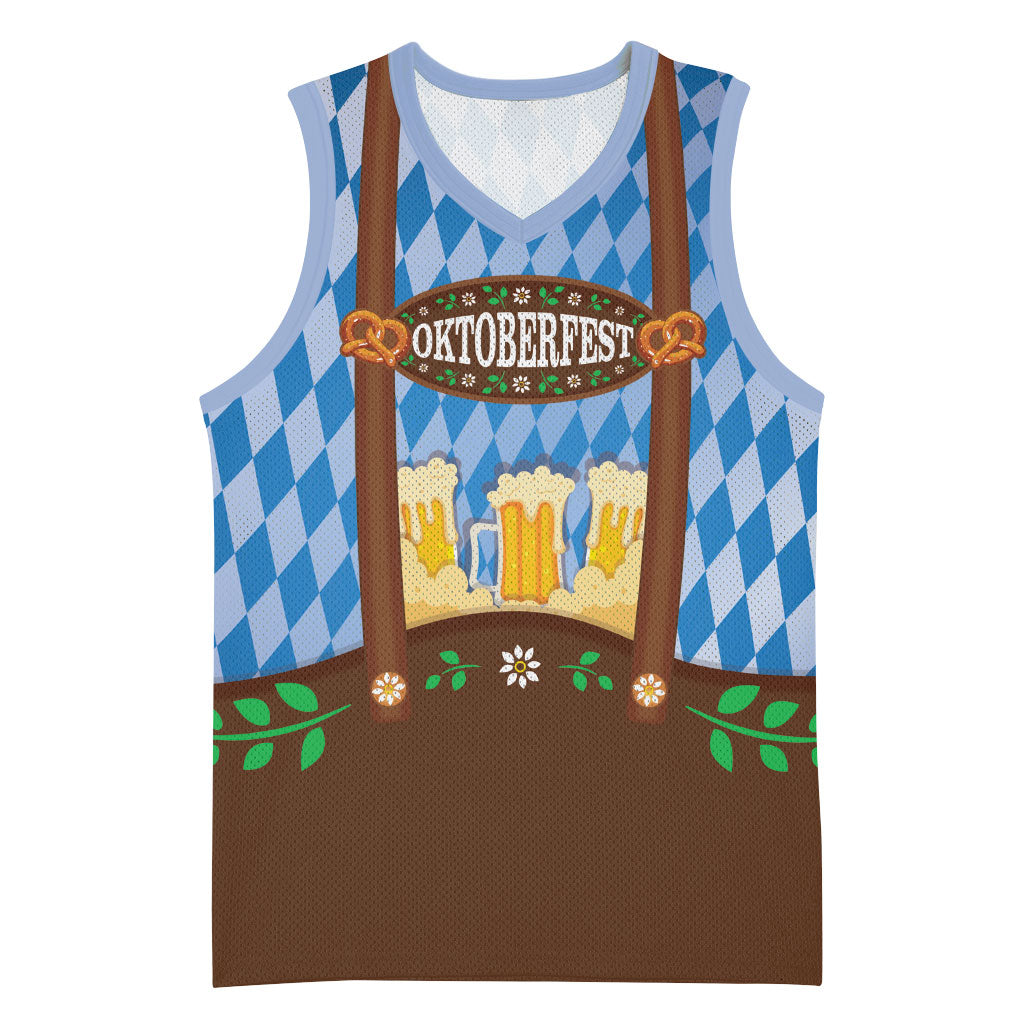 Lederhosen Oktoberfest Basketball Jersey Beers Bavarian Diamond Pattern