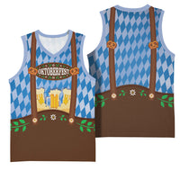 Lederhosen Oktoberfest Basketball Jersey Beers Bavarian Diamond Pattern