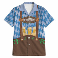 Lederhosen Oktoberfest Hawaiian Shirt Beers Bavarian Diamond Pattern