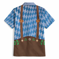 Lederhosen Oktoberfest Hawaiian Shirt Beers Bavarian Diamond Pattern