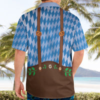 Lederhosen Oktoberfest Hawaiian Shirt Beers Bavarian Diamond Pattern