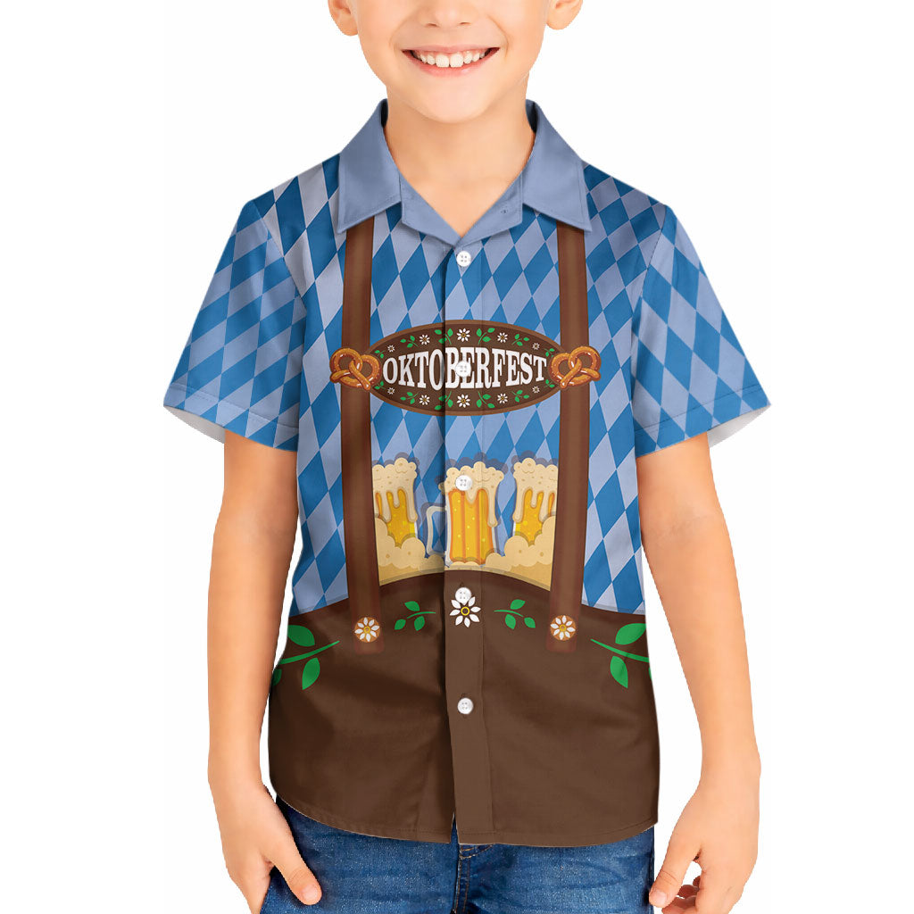 Lederhosen Oktoberfest Hawaiian Shirt Beers Bavarian Diamond Pattern