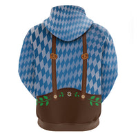 Lederhosen Oktoberfest Hoodie Beers Bavarian Diamond Pattern