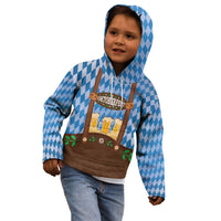 Lederhosen Oktoberfest Kid Hoodie Beers Bavarian Diamond Pattern