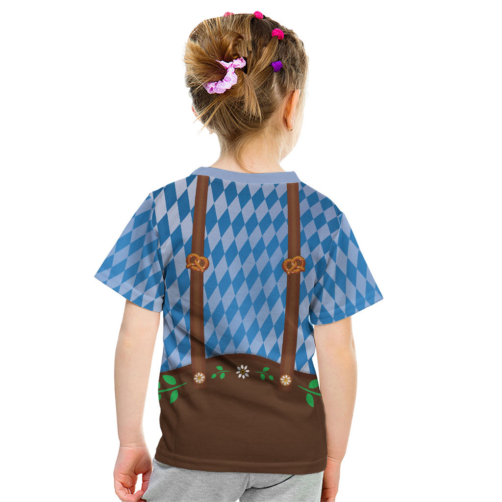 Lederhosen Oktoberfest Kid T Shirt Beers Bavarian Diamond Pattern