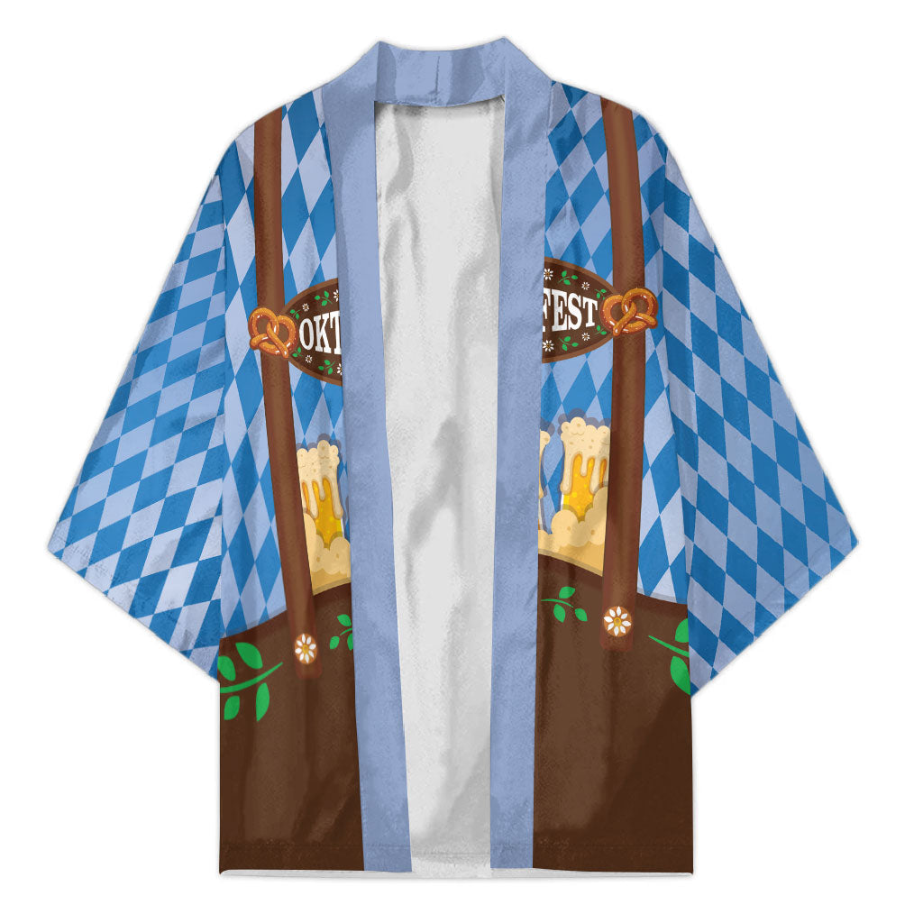 Lederhosen Oktoberfest Kimono Beers Bavarian Diamond Pattern