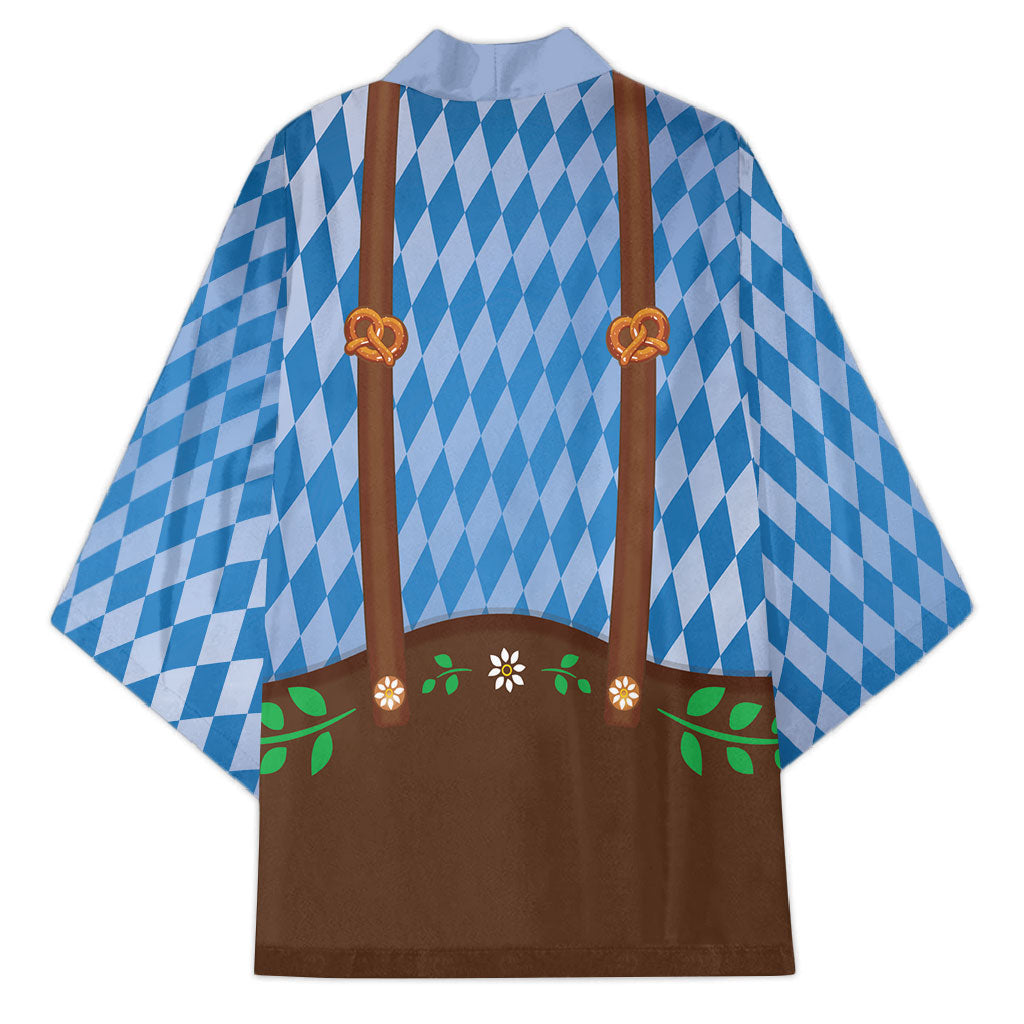 Lederhosen Oktoberfest Kimono Beers Bavarian Diamond Pattern