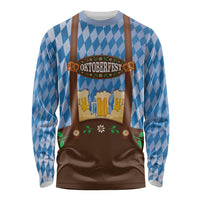 Lederhosen Oktoberfest Long Sleeve Shirt Beers Bavarian Diamond Pattern