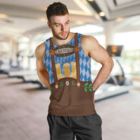 Lederhosen Oktoberfest Men Tank Top Beers Bavarian Diamond Pattern