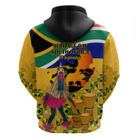 South Africa Heritage Day Hoodie Traditional Dancer Kente Pattern With Flag Style - Wonder Print Shop
