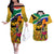 Personalised South Africa Heritage Day Couples Matching Off The Shoulder Long Sleeve Dress and Hawaiian Shirt Traditional Dancer Kente Pattern With Flag Style - Wonder Print Shop
