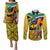 Personalised South Africa Heritage Day Couples Matching Puletasi Dress and Long Sleeve Button Shirts Traditional Dancer Kente Pattern With Flag Style - Wonder Print Shop