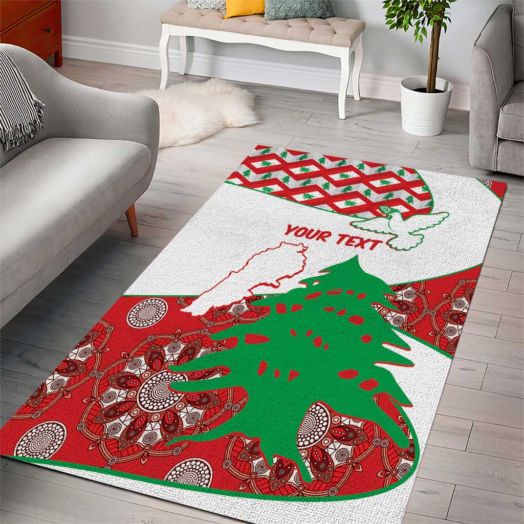 Personalised Lebanon Independence Day Area Rug Lebanese Map With Cedrus - Wonder Print Shop