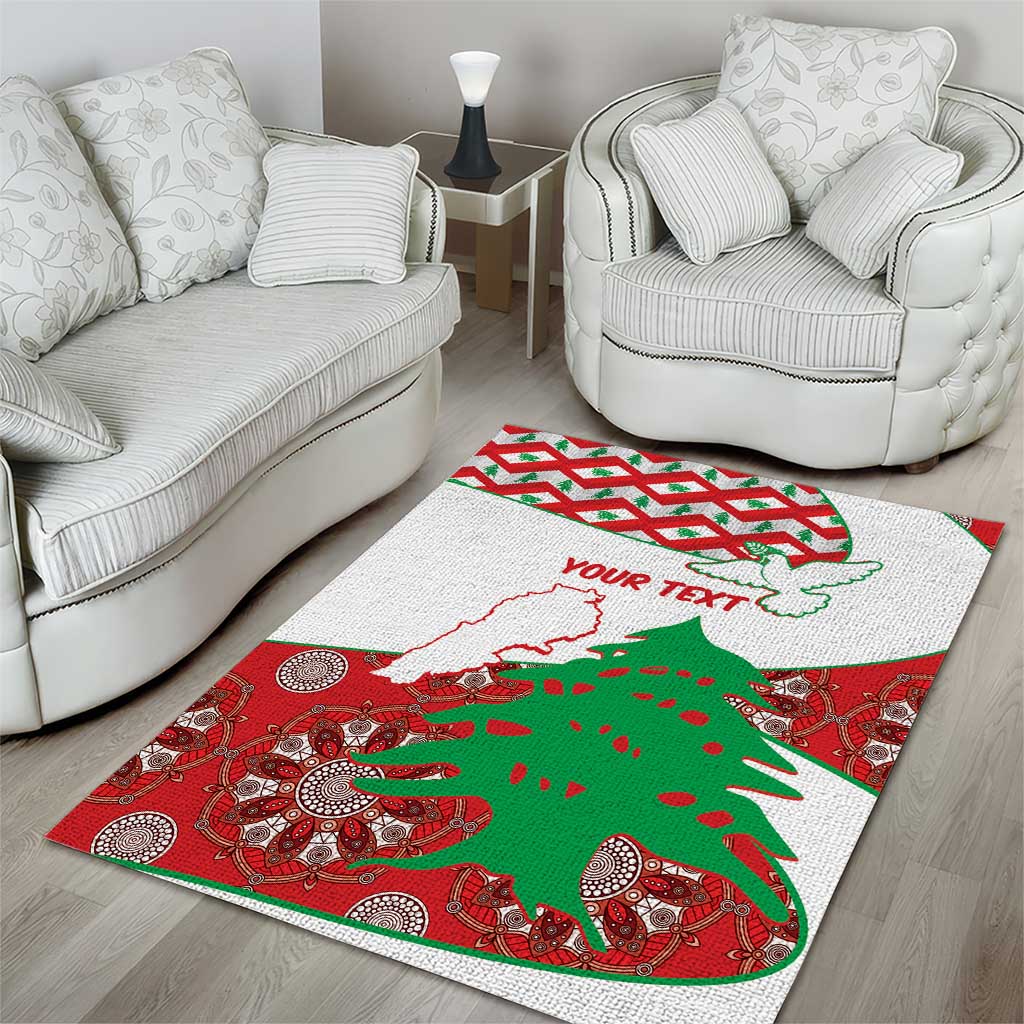 Personalised Lebanon Independence Day Area Rug Lebanese Map With Cedrus - Wonder Print Shop