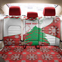 Personalised Lebanon Independence Day Back Car Seat Cover Lebanese Map With Cedrus - Wonder Print Shop