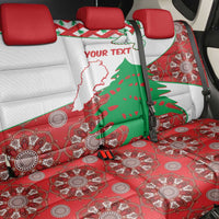 Personalised Lebanon Independence Day Back Car Seat Cover Lebanese Map With Cedrus - Wonder Print Shop