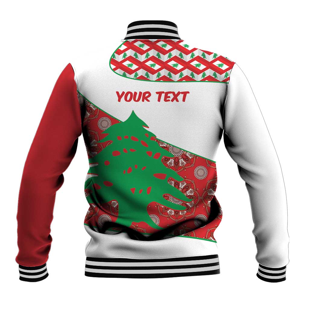 Personalised Lebanon Independence Day Baseball Jacket Lebanese Map With Cedrus - Wonder Print Shop