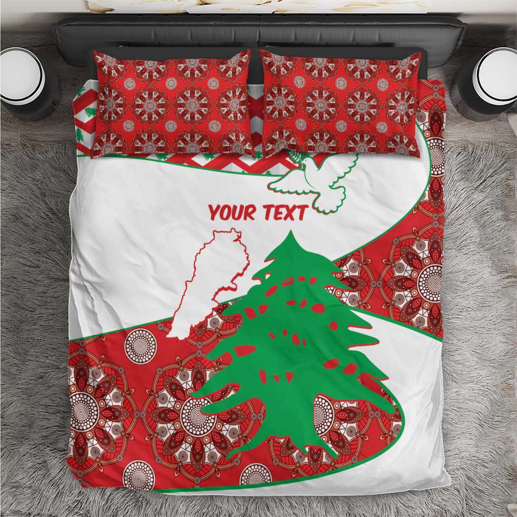 Personalised Lebanon Independence Day Bedding Set Lebanese Map With Cedrus - Wonder Print Shop