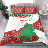 Personalised Lebanon Independence Day Bedding Set Lebanese Map With Cedrus - Wonder Print Shop