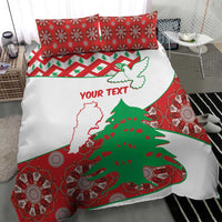 Personalised Lebanon Independence Day Bedding Set Lebanese Map With Cedrus - Wonder Print Shop