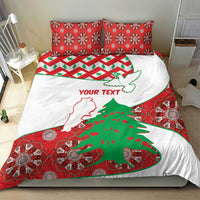Personalised Lebanon Independence Day Bedding Set Lebanese Map With Cedrus - Wonder Print Shop