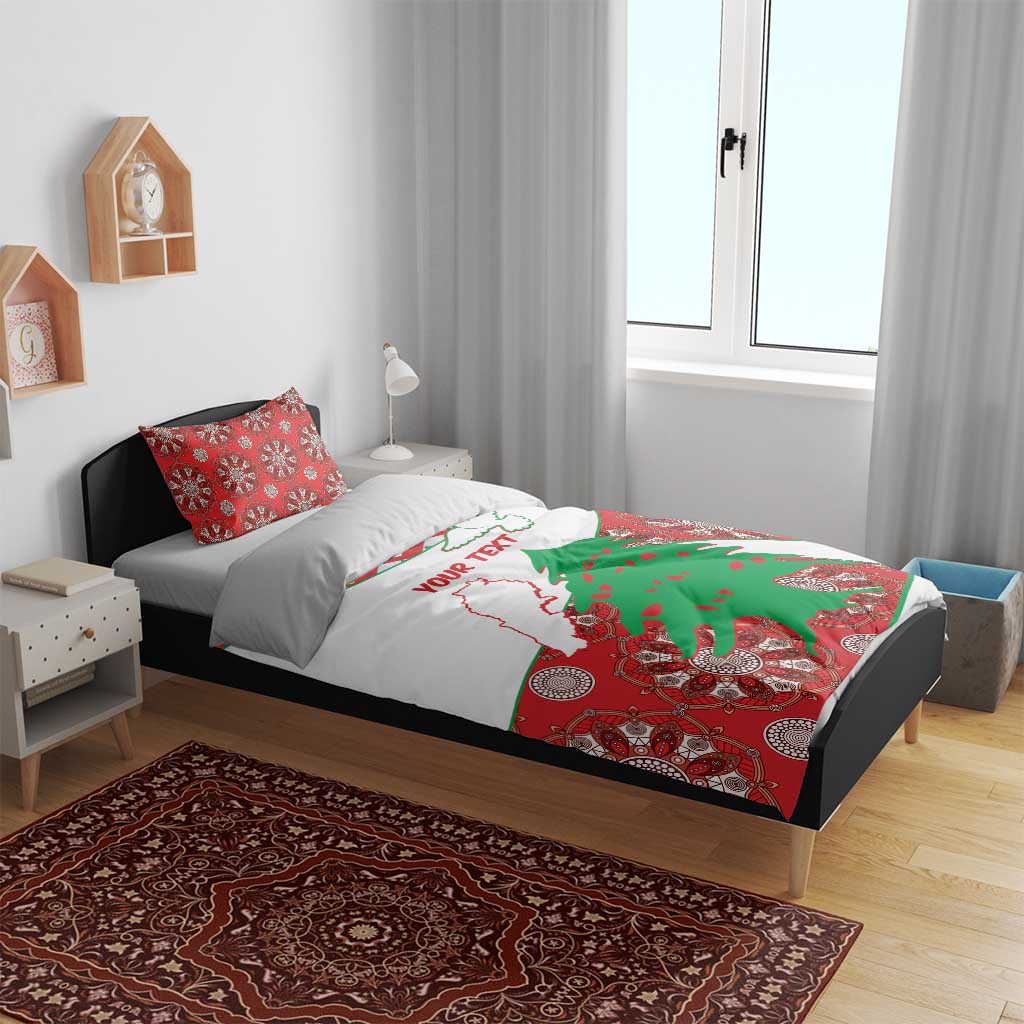 Personalised Lebanon Independence Day Bedding Set Lebanese Map With Cedrus - Wonder Print Shop