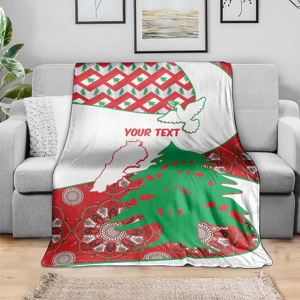 Personalised Lebanon Independence Day Blanket Lebanese Map With Cedrus