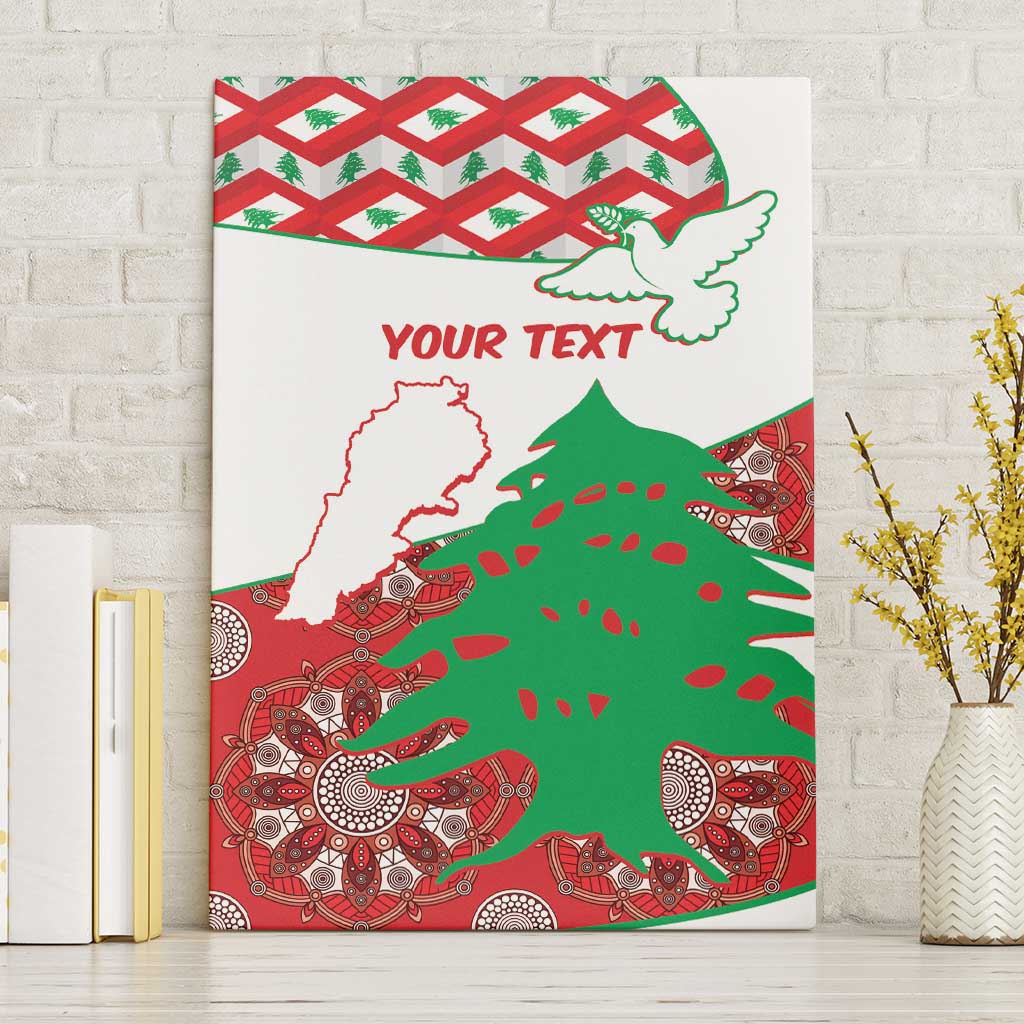 Personalised Lebanon Independence Day Canvas Wall Art Lebanese Map With Cedrus - Wonder Print Shop