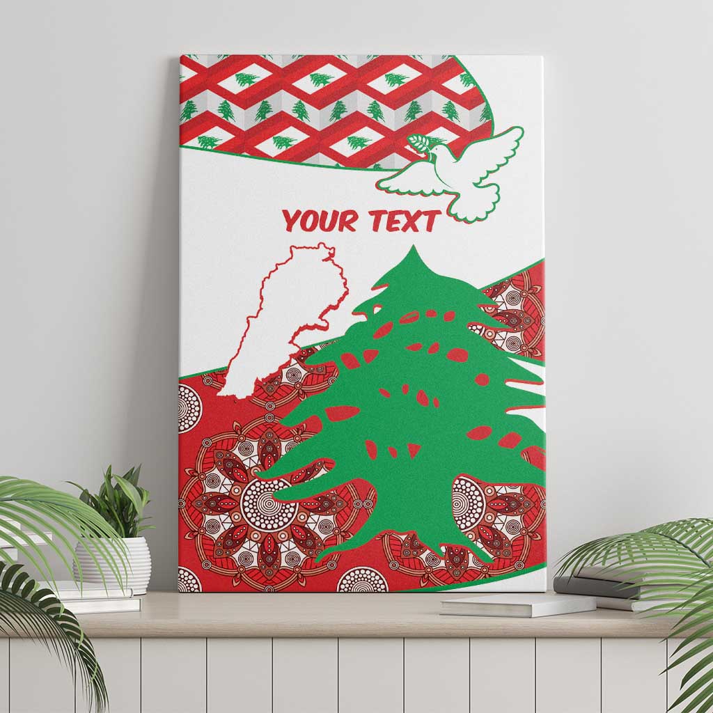 Personalised Lebanon Independence Day Canvas Wall Art Lebanese Map With Cedrus - Wonder Print Shop
