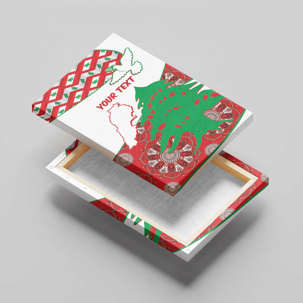 Personalised Lebanon Independence Day Canvas Wall Art Lebanese Map With Cedrus - Wonder Print Shop