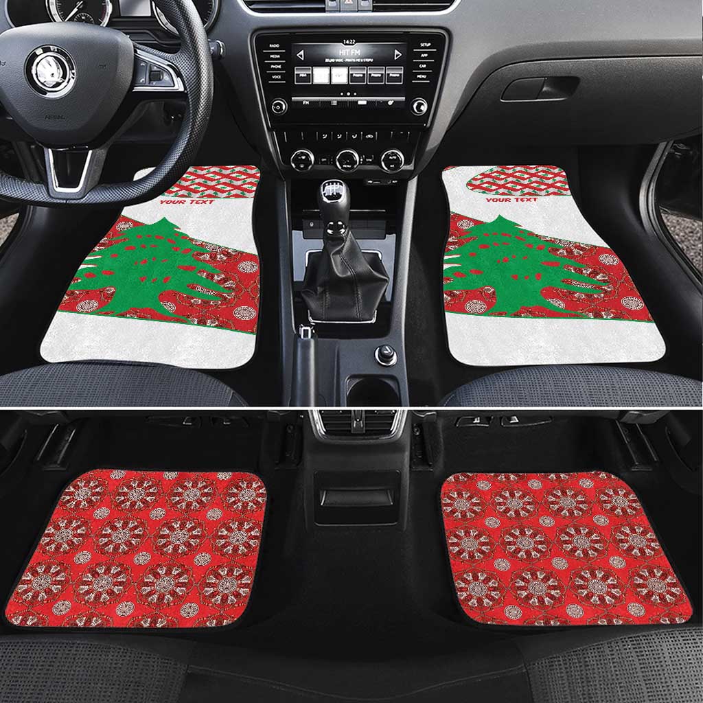 Personalised Lebanon Independence Day Car Mats Lebanese Map With Cedrus - Wonder Print Shop