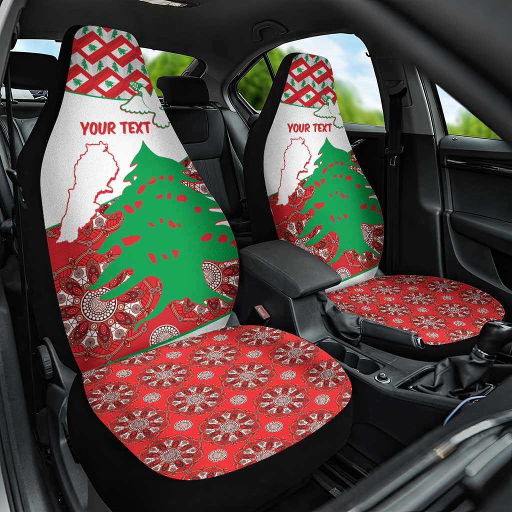 Personalised Lebanon Independence Day Car Seat Cover Lebanese Map With Cedrus - Wonder Print Shop
