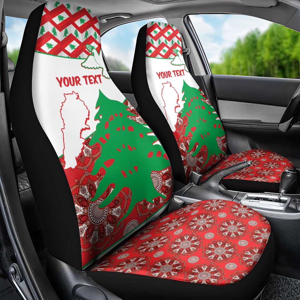 Personalised Lebanon Independence Day Car Seat Cover Lebanese Map With Cedrus - Wonder Print Shop