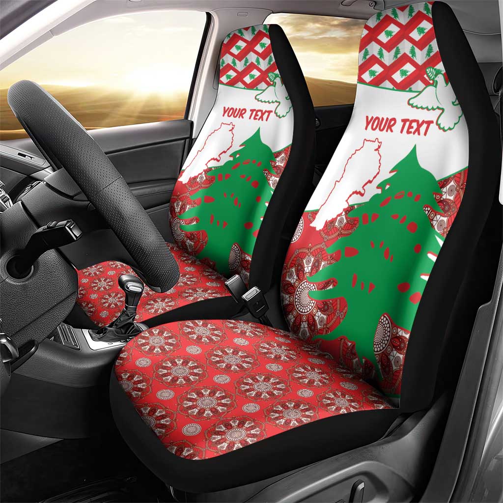 Personalised Lebanon Independence Day Car Seat Cover Lebanese Map With Cedrus - Wonder Print Shop