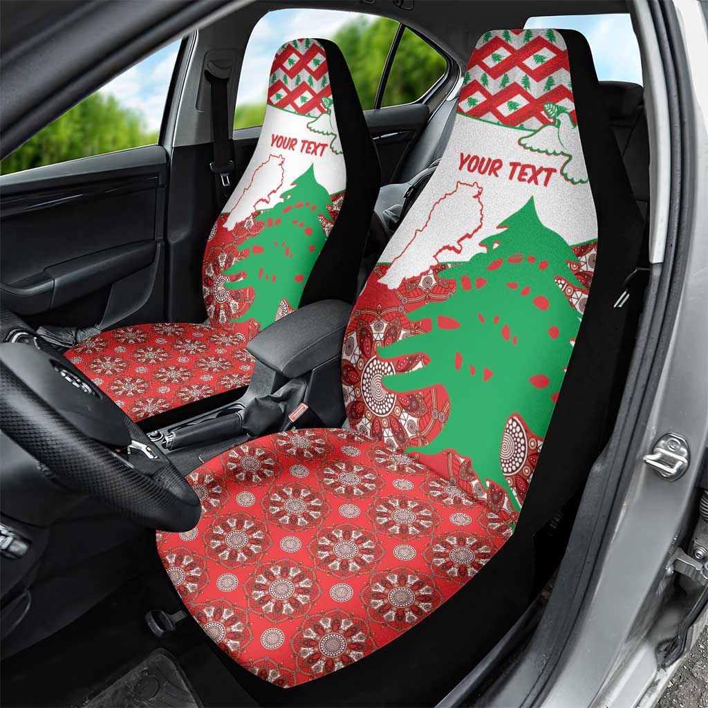 Personalised Lebanon Independence Day Car Seat Cover Lebanese Map With Cedrus - Wonder Print Shop