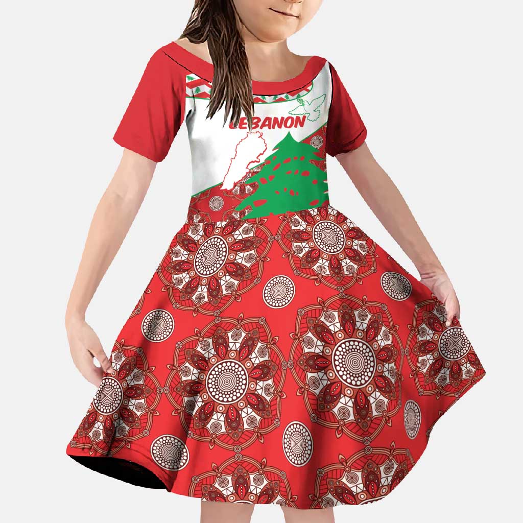 Personalised Lebanon Independence Day Family Matching Off Shoulder Maxi Dress and Hawaiian Shirt Lebanese Map With Cedrus - Wonder Print Shop