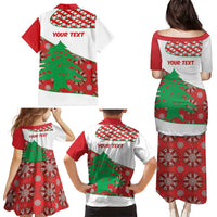 Personalised Lebanon Independence Day Family Matching Puletasi and Hawaiian Shirt Lebanese Map With Cedrus - Wonder Print Shop