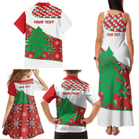 Personalised Lebanon Independence Day Family Matching Tank Maxi Dress and Hawaiian Shirt Lebanese Map With Cedrus - Wonder Print Shop