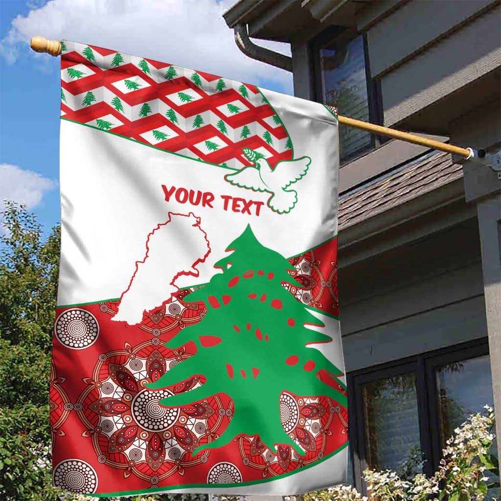 Personalised Lebanon Independence Day Garden Flag Lebanese Map With Cedrus - Wonder Print Shop