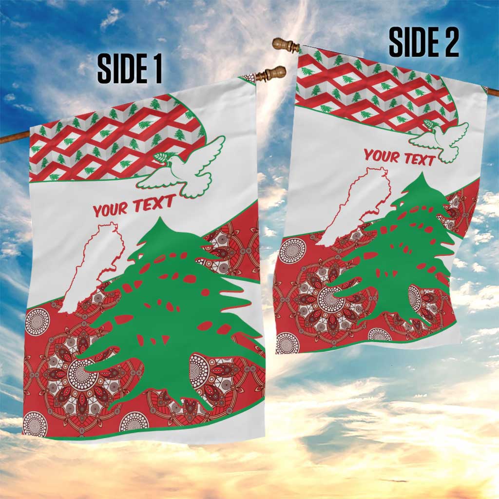 Personalised Lebanon Independence Day Garden Flag Lebanese Map With Cedrus - Wonder Print Shop
