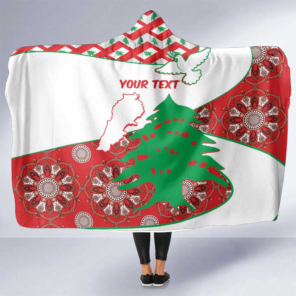 Personalised Lebanon Independence Day Hooded Blanket Lebanese Map With Cedrus