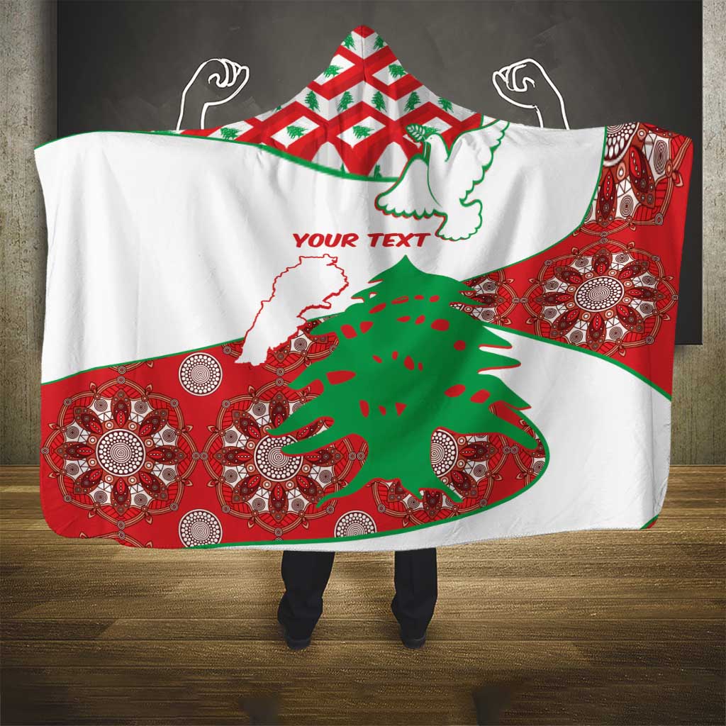 Personalised Lebanon Independence Day Hooded Blanket Lebanese Map With Cedrus