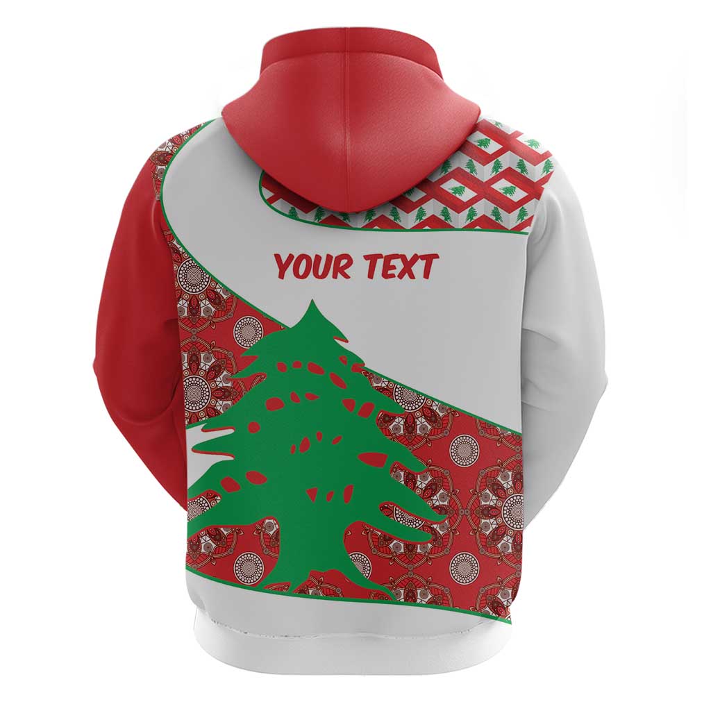 Personalised Lebanon Independence Day Hoodie Lebanese Map With Cedrus - Wonder Print Shop