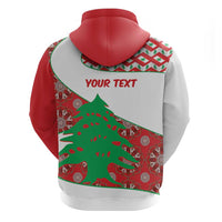 Personalised Lebanon Independence Day Hoodie Lebanese Map With Cedrus - Wonder Print Shop